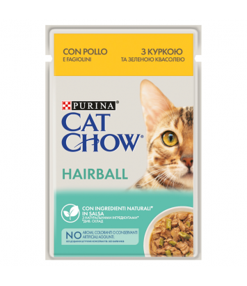 Purina Cat Chow Hairball z kurczakiem i zielona fasola 85g
