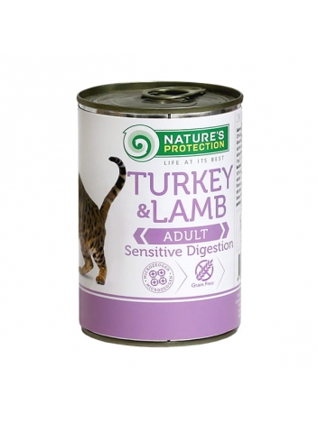 Nature's Protection Adult Cat Sensitive Digestion Turkey & Lamb 400g