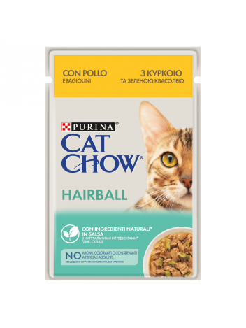 Purina Cat Chow Hairball z kurczakiem i zielona fasola 85g