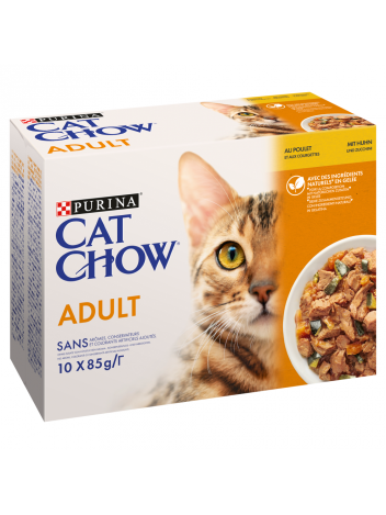 Purina Cat Chow z kurczakiem i cukinią 10x85g