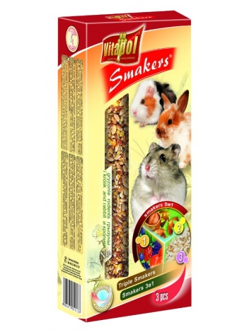 Smakers dla gryzoni i królików - 3w1 - 3 sztuki