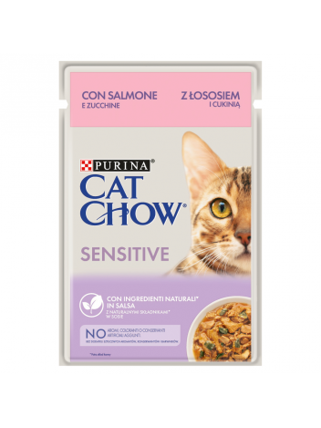 Purina Cat Chow Sensitive z łososiem i cukinią 85g