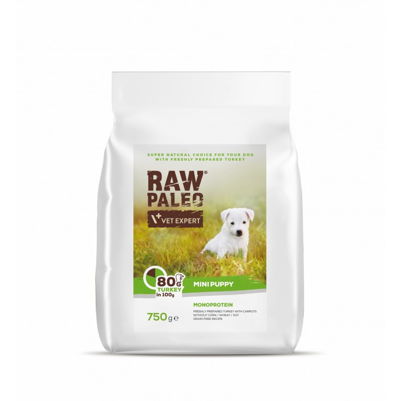 Raw Paleo Ultra Puppy Mini Turkey 750g Raw Paleo Karmy Suche Psy