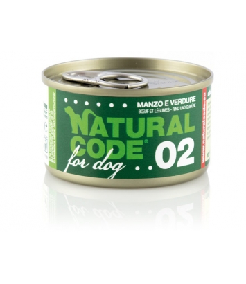 Natural Code DOG 02 Beef and vegetables 90g