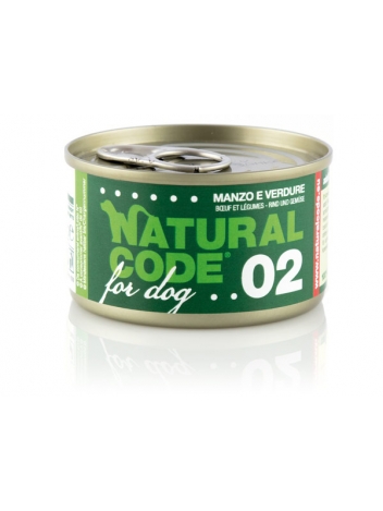 Natural Code DOG 02 Beef and vegetables 90g