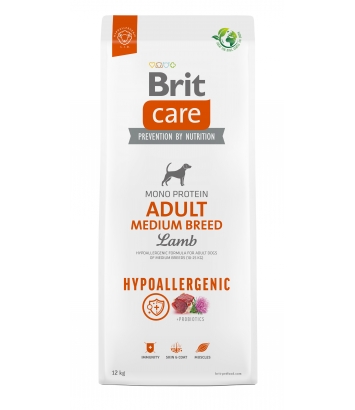 Brit Care Dog Hypoallergenic Adult Medium Breed Lamb 12kg
