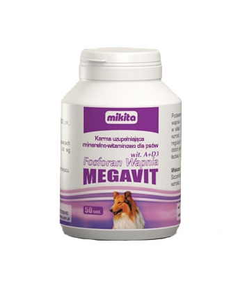 Fosforan Wapnia Wit. A + D3 Megavit  - 50 tabletek