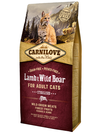 Carnilove Cat Lamb & Wild Boar Sterilised - 6kg