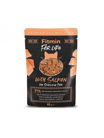 Fitmin For Life Cat Sterilized Salmon 85g