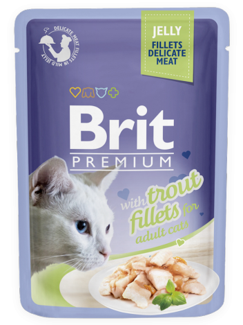 Brit Premium Cat Adult Trout Fillets w galaretce 85g