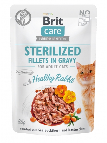 Brit Care Cat Sterilized Fillets in Gravy with  Rabbit 85g