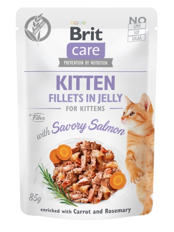 Brit Care Kitten Fillets in Jelly Salmon 85g