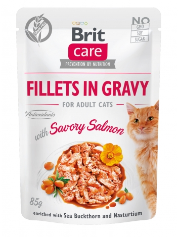 Brit Care Cat Fillets in Gravy Salmon 85g