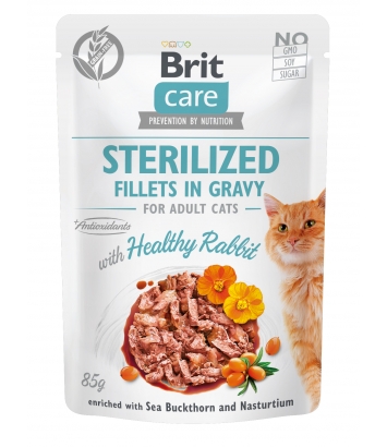 Brit Care Cat Sterilized Fillets in Gravy with  Rabbit 85g