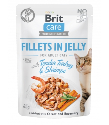 Brit Care Cat Fillets in Jelly Turkey & Shrimps 85g