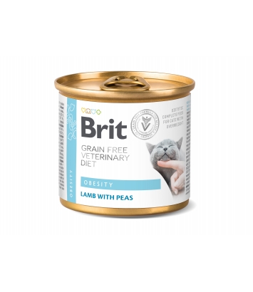 Brit Veterinary Diets Cat GF Obesity Lamb & Pea 200g
