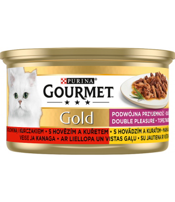 Gourmet Gold 85g Podwójna przyjemność wołowina i kurczak
