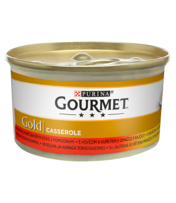 Gourmet Gold 85g - wołowina z kurczakiem w sosie z pomidorami