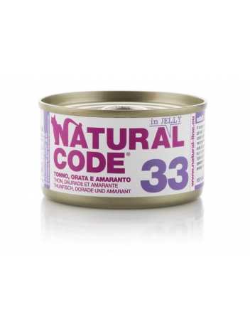 Natural Code Cat 33 Tuna, seabream and apple in jelly 85g