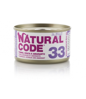 Natural Code Cat 33 Tuna, seabream and apple in jelly 85g