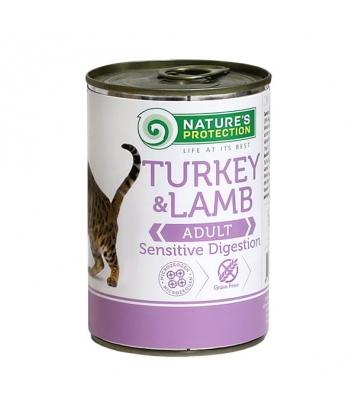 Nature's Protection Adult Cat Sensitive Digestion Turkey & Lamb 400g