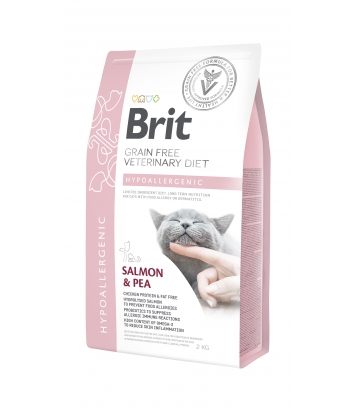 Brit Veterinary Diets Cat GF Hypoallergenic Salmon & Pea 2kg