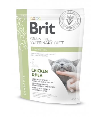 Brit Veterinary Diets Cat GF Diabetes Chicken & Pea 400g