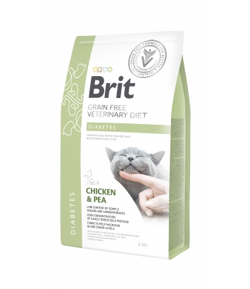 Brit Veterinary Diets Cat GF Diabetes Chicken & Pea 2kg