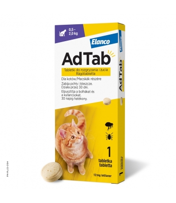 AdTab tabletka na kleszcze i pchły dla kota (0,5-2kg)