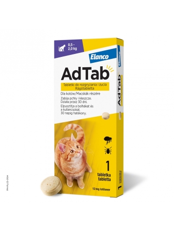 AdTab tabletka na kleszcze i pchły dla kota (0,5-2kg)
