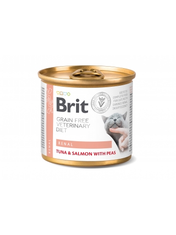 Brit Veterinary Diets Cat GF Renal Tuna, Salmon & Pea 200g