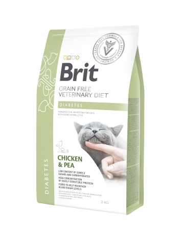 Brit Veterinary Diets Cat GF Diabetes Chicken & Pea 2kg