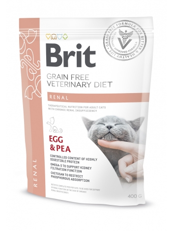 Brit Veterinary Diets Cat GF Renal Egg & Pea 400g