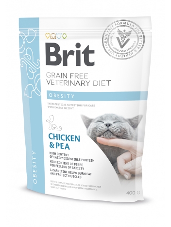 Brit Veterinary Diets Cat GF Obesity Chicken & Pea 400g