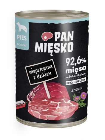 Pan Mięsko dla psa Wieprzowina z dzikiem 400g