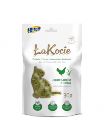 ŁaKocie Pastylki z trawą i kurczakiem 30g