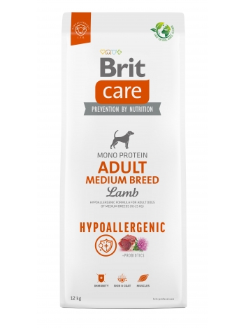 Brit Care Dog Hypoallergenic Adult Medium Breed Lamb 12kg