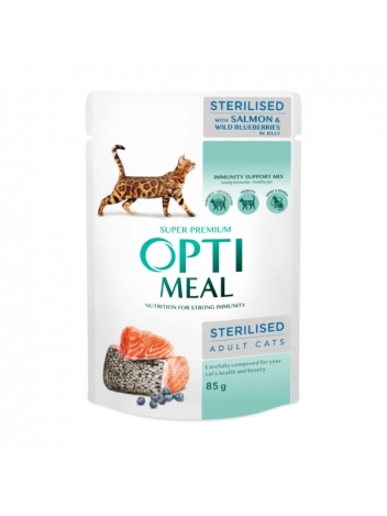 Optimeal Sterilised Salmon & Wild Blueberries 85g