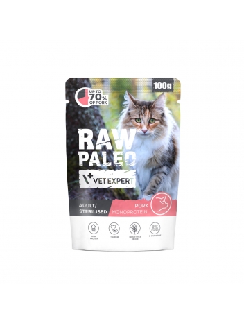 Raw Paleo Cat Adult/Sterilised Pork 100g