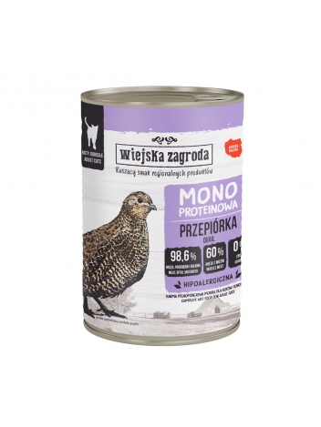 Wiejska Zagroda Mono Przepiorka dla kota 400g