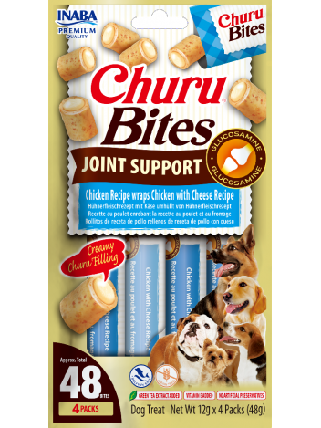 Inaba Dog Churu Bites Joint Support Chicken & Cheese 4x12g