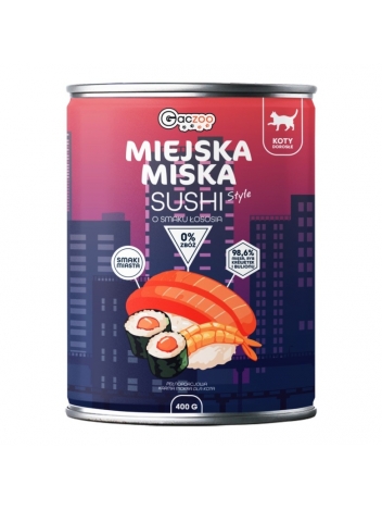 Gaczoo Miejska Miska dla kota Sushi z rybą 400g