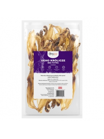 Ucho królicze bez futra 20szt