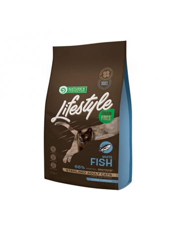 Nature's Protection Lifestyle GF Sterilised Cat White Fish 1,5kg