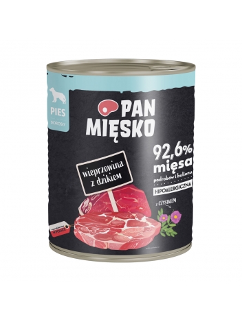 Pan Mięsko dla psa Wieprzowina z dzikiem 800g