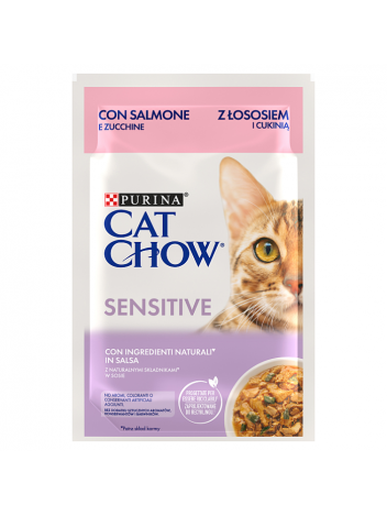 Purina Cat Chow Sensitive z łososiem i cukinią 85g