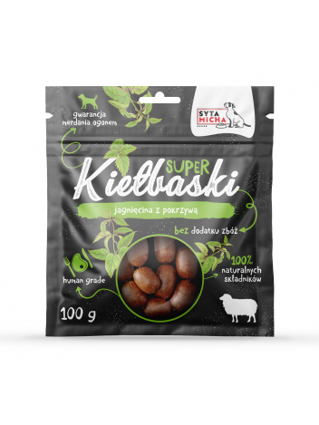 Super kiełbaski z jagnięciną i pokrzywą 100g