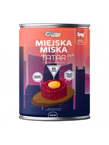 Gaczoo Miejska Miska dla kota Tatar Wołowy 400g