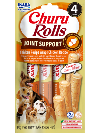 Inaba Dog Churu Rolls Joint Support Chicken 4x12g