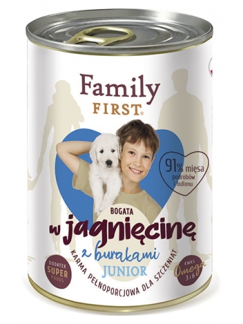 Family First Junior Bogata w jagnięcinę 400g